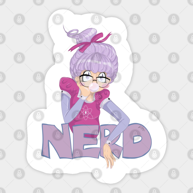 Shy Violet is a nerd Illustration Sticker TeePublic